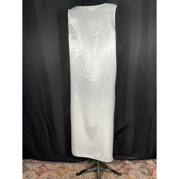 Vintage Jacklyn Smith, Studio Intimates, Cream and Pink Satin Long Nightgown - Picture 3 of 7